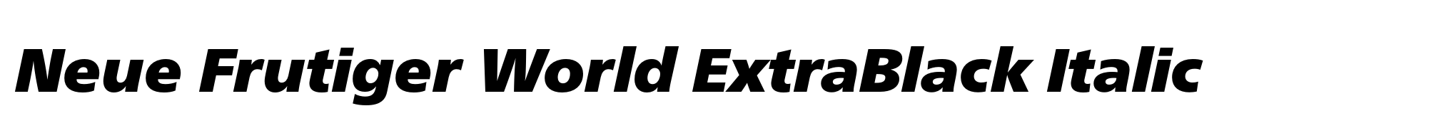 Neue Frutiger World ExtraBlack Italic image
